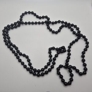 Black Faux Pearl Necklace